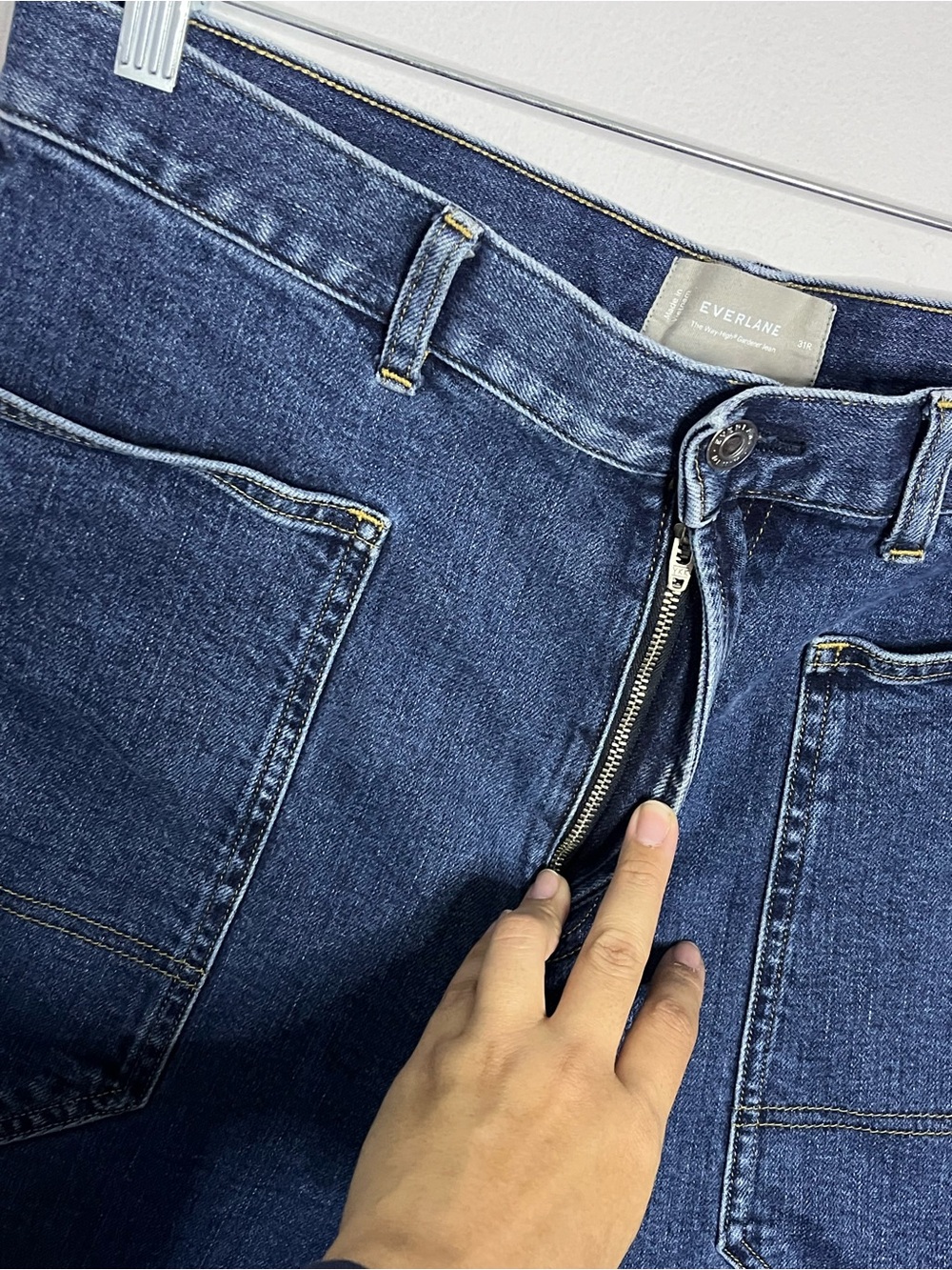 Everlane The Way High Gardener Cropped Jeans in Diamond Stone Blue Size 31 - Picture 9 of 12